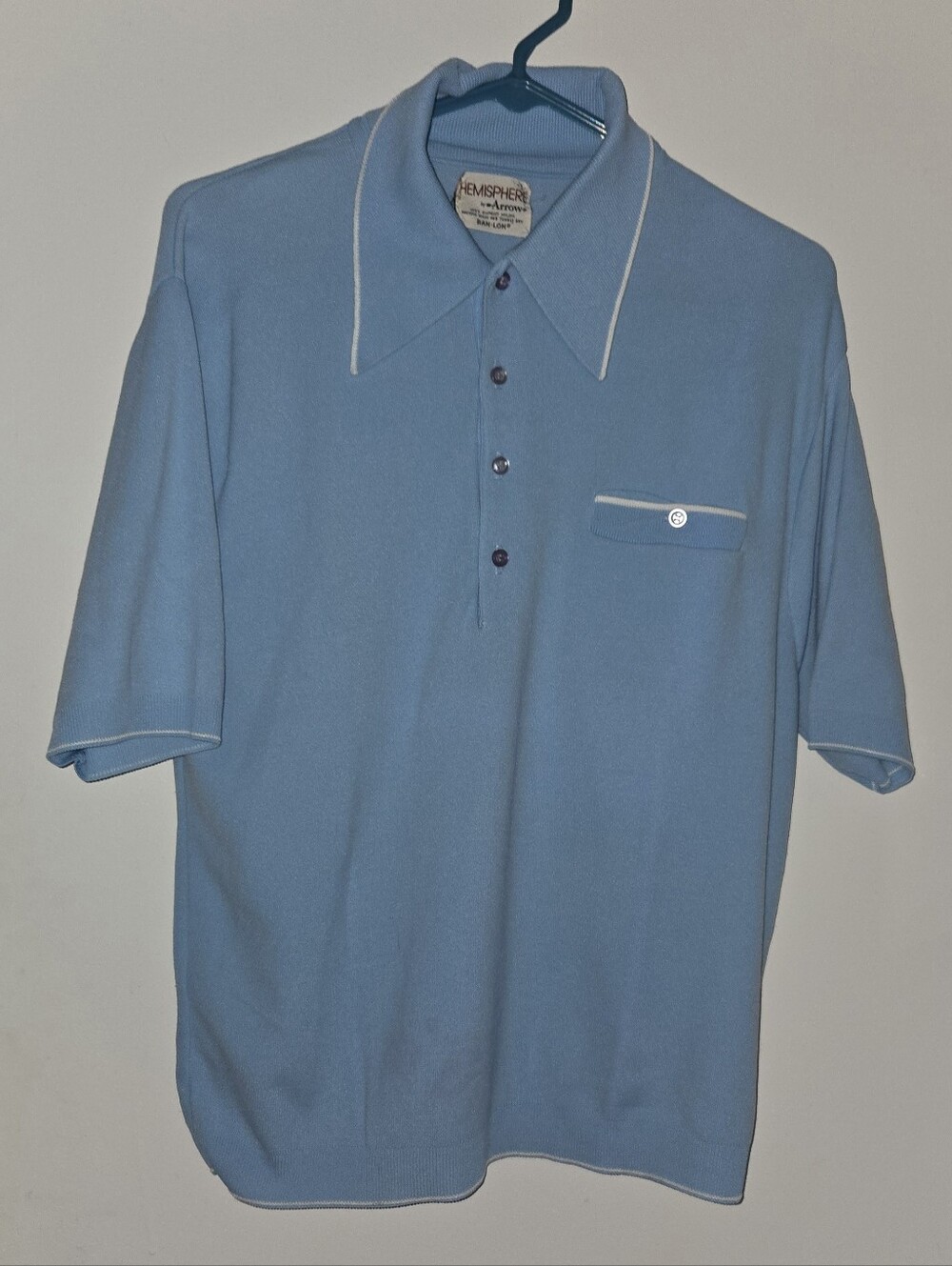 Vintage Blue Collared Men's Shirt